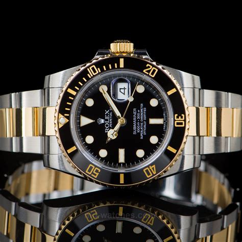 rolex submariner date steel and yellow gold ceramic|Rolex Submariner Date steel black.